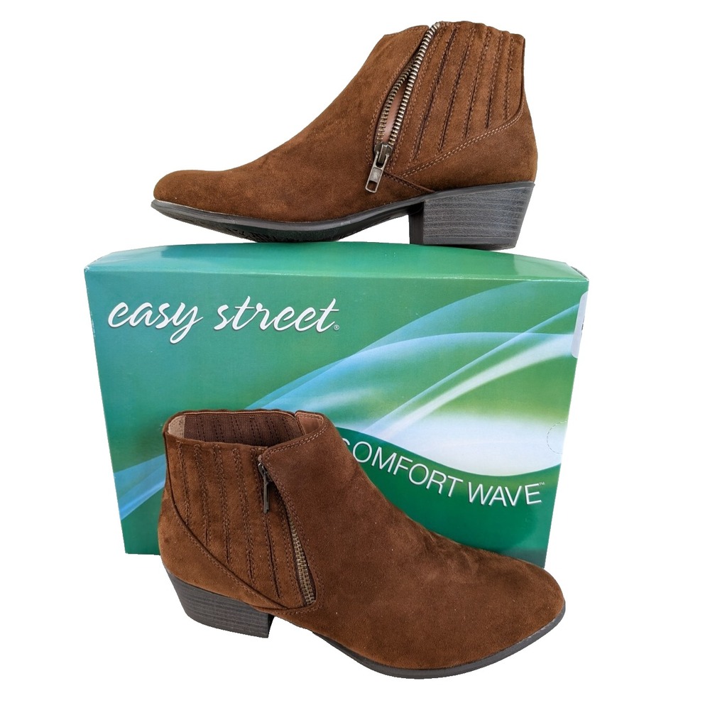 Esprit Womens Ankle Boots Size 8 Tracy Whiskey Brown‎ Side Zip